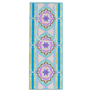 Sacola Para Vinho Sonho Pastel Boho Geométrico Caleidoscópio
