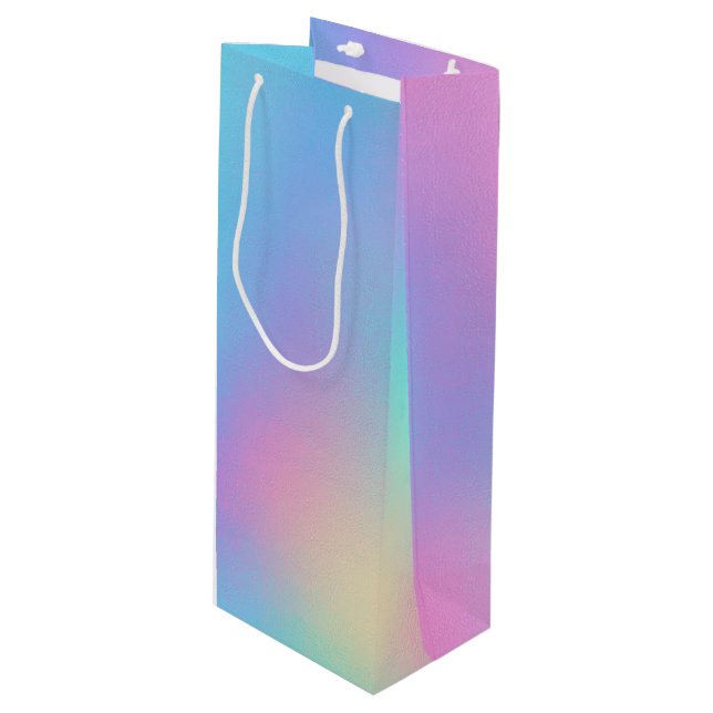 Sacola Para Vinho Sonho Pastel Holográfico (Frente inclinada)
