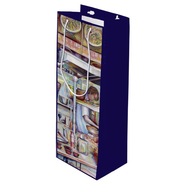 Sacola Para Vinho Sopa de Porco, Singapura (Frente inclinada)