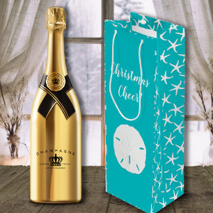 Sacola Para Vinho Starfish Sand Dollar All Occasion Aqua