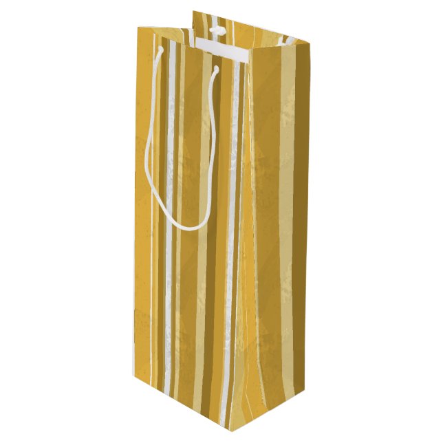 Sacola Para Vinho Stripes Amarelo (Frente inclinada)