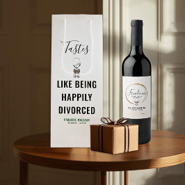 Sacola Para Vinho Tastes Like Being Happily Divorced Wine Gift Bag