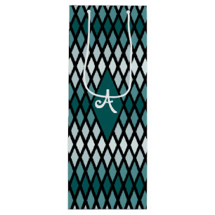 Sacola Para Vinho Teal Diamond Ombre Monograma