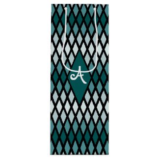 Sacola Para Vinho Teal Diamond Ombre Monograma