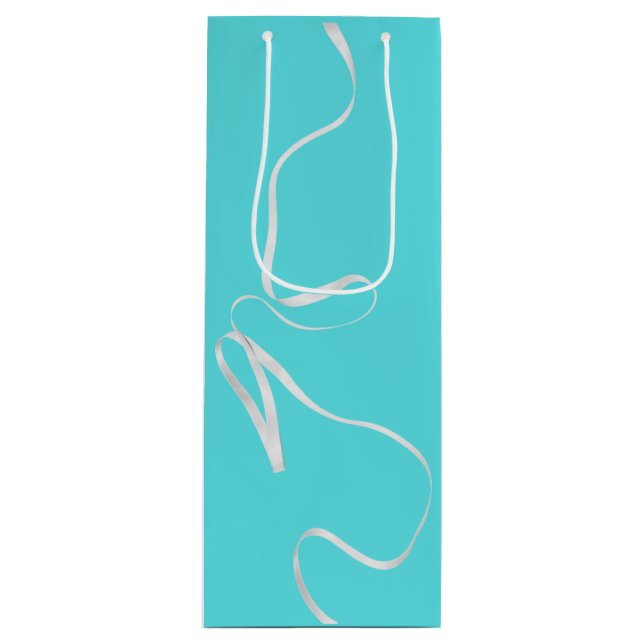 Sacola Para Vinho Teal & Fita (Frente)