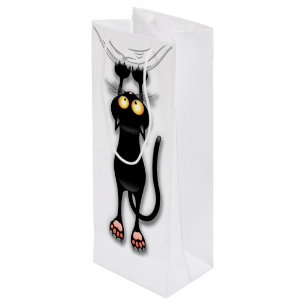 Sacola Para Vinho Tecido de Arranque de Caracteres Engraçado de Cat