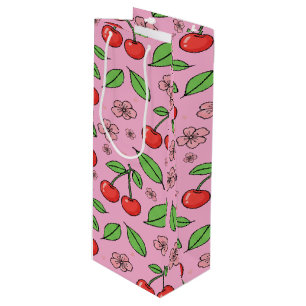 Sacola Para Vinho Tendências Vermelhas Cereja Kawaii Estética Fofo F