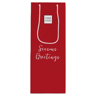 Sacola Para Vinho Texto Vermelho do Logotipo Embalagem Promocional d