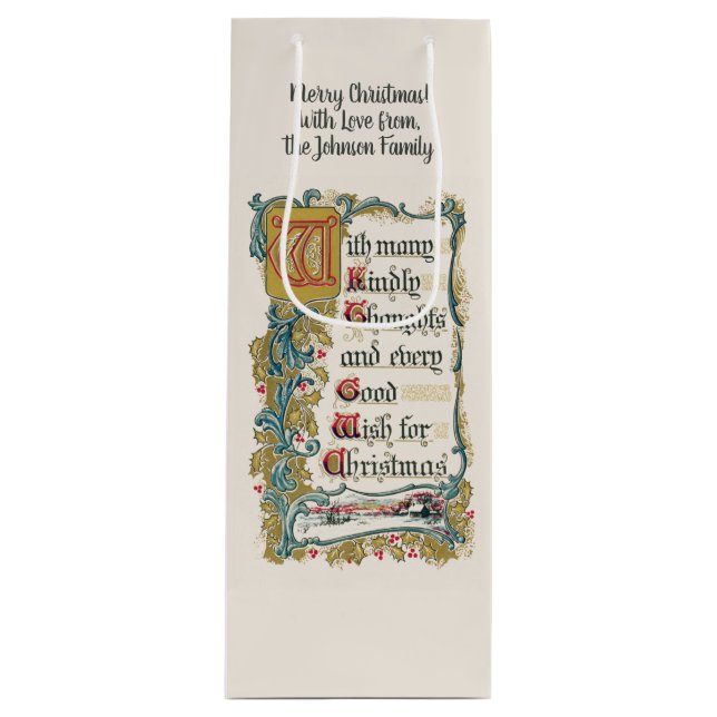 Sacola Para Vinho Todo Bom Desejo para o Natal (Frente)