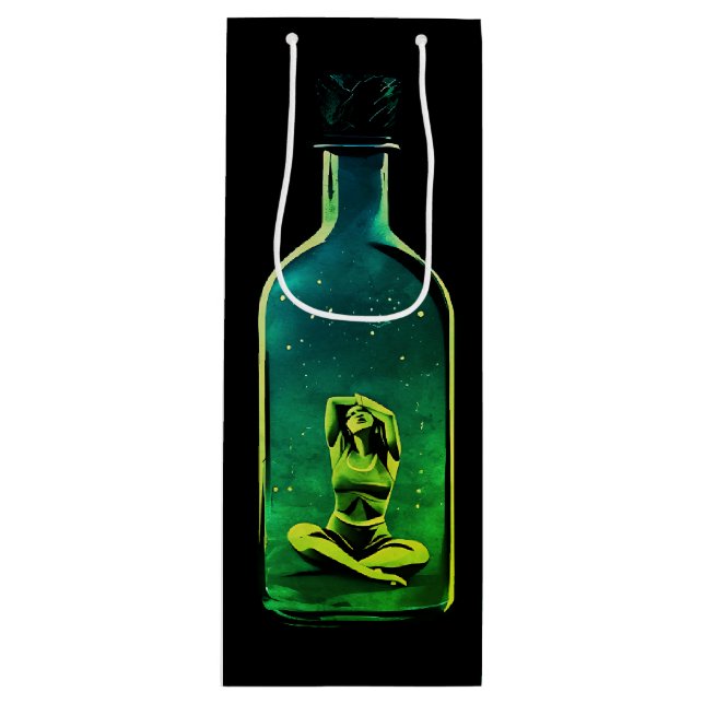 Sacola Para Vinho Trapped In Though in Verdant & Violet Shades (Frente)