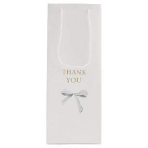 Sacola Para Vinho Trendy White Ribbon Arco Casamento Obrigado