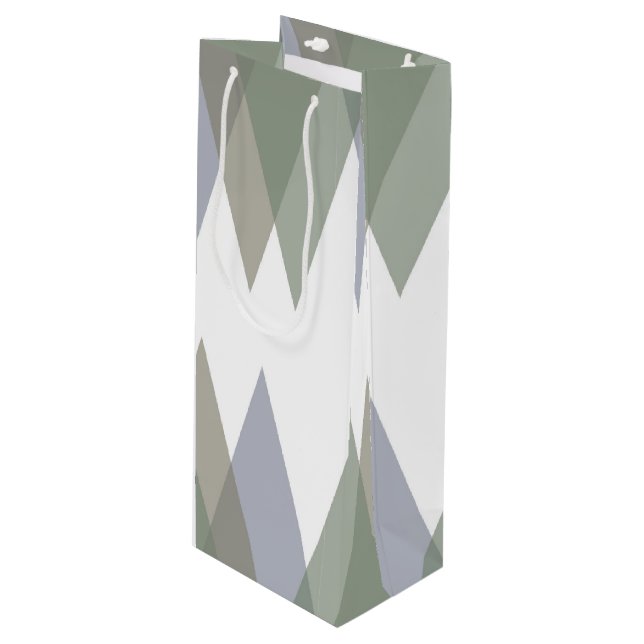 Sacola Para Vinho Triângulos Khaki (Frente inclinada)