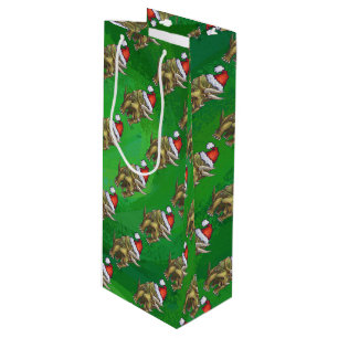 Sacola Para Vinho Triceratops Natal Verde