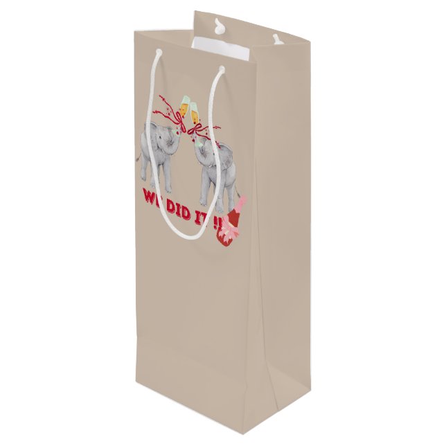 Sacola Para Vinho Trump Harris Kennedy Biden elefante engraçado e fo (Verso inclinado)