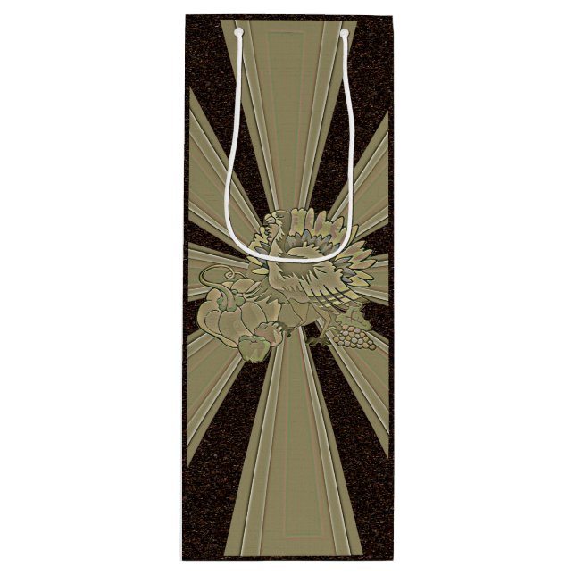 Sacola Para Vinho Turquia no Dia de Ação de Graças - (Frente)