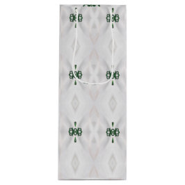 Sacola Para Vinho Um padrão de neve branca e fita de Natal