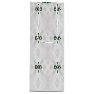 Sacola Para Vinho Um padrão de neve branca e fita de Natal