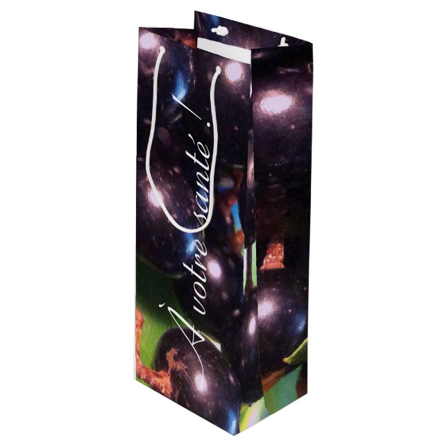 Sacola Para Vinho Uvas de vinho (Frente inclinada)