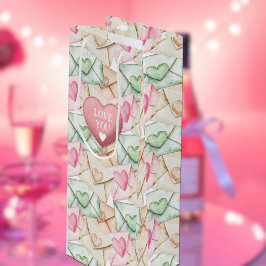 Sacola Para Vinho Valentine Envelopes and Hearts