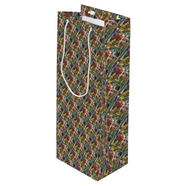 Sacola Para Vinho Vedante Verde Rosa Amarelo (Frente inclinada)