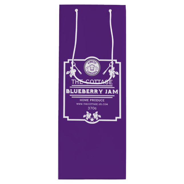 Sacola Para Vinho Vendedor de Emperramento de Blueberry (Frente)
