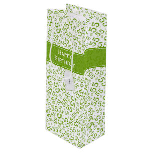 Sacola Para Vinho Verde/branco do teste padrão do número 55 do fel