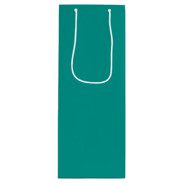 Sacola Para Vinho Verde Teal Sólido (Frente)