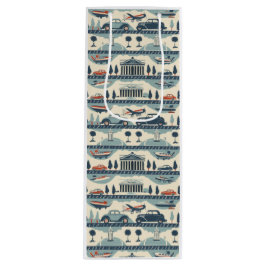 Sacola Para Vinho Viagens vintage do Saco do Presente