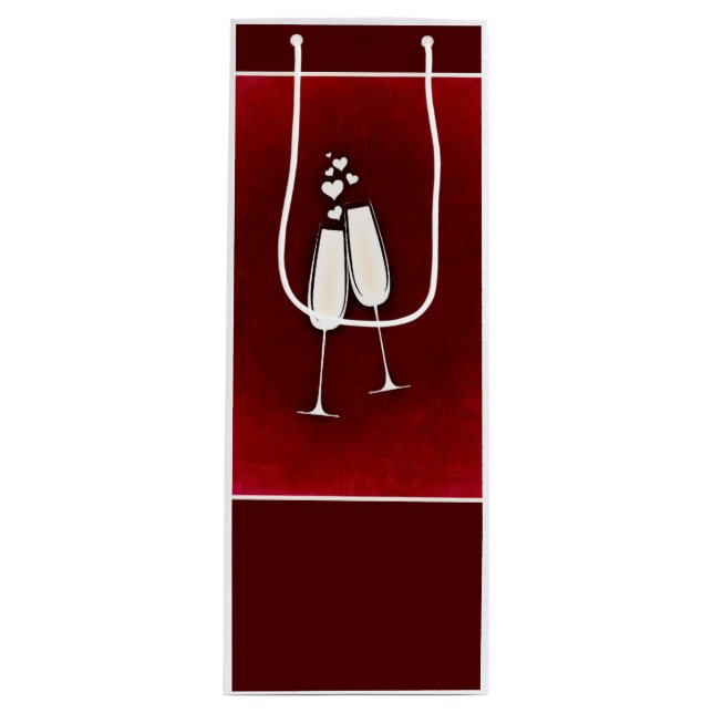 Sacola Para Vinho Vidros de Champanhe com Saco de Presente (Frente)
