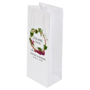 Sacola Para Vinho Vinhas De Uva De Vidro Elegante Casamento De Madei