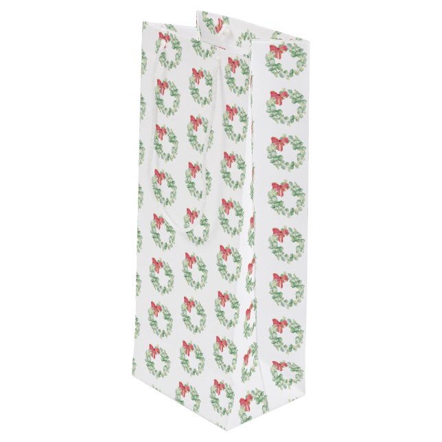 Sacola Para Vinho Vinho de Natal Bag Red and Green Wreath (Verso inclinado)