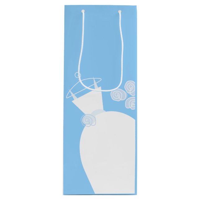 Sacola Para Vinho Vinho de saco azul de presente de Casamento (Frente)