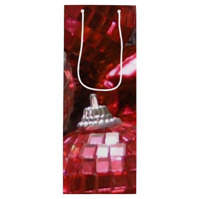 Sacola Para Vinho Vinho de saco de presentes Red Baubles (Frente)