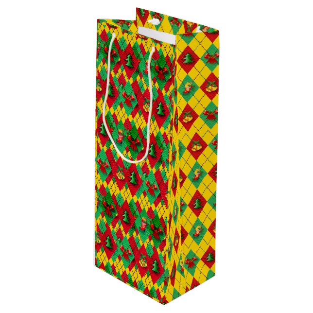 Sacola Para Vinho Vinho Feriado Espírito de Ano Novo (Frente inclinada)