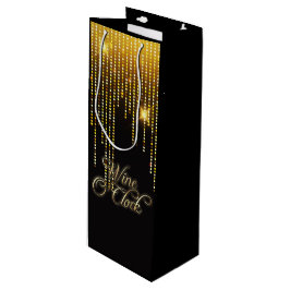 Sacola Para Vinho Vinho O'Clock Dourado Glitz