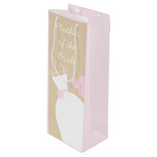 Sacola Para Vinho Vinho Rosa Rosa Rosa de Casamento Beige Mãe Noiva 
