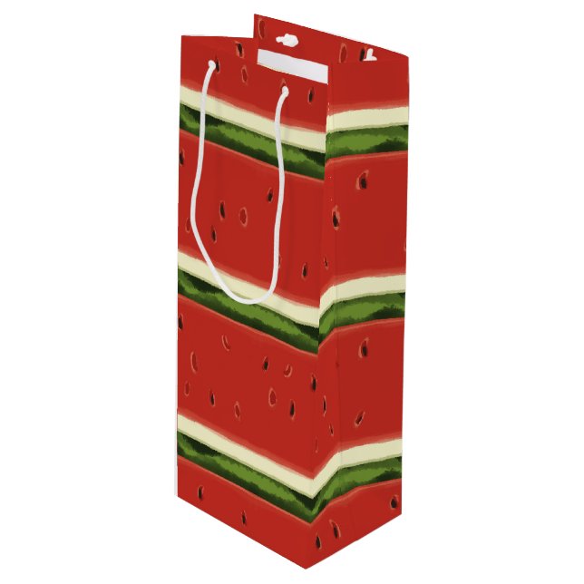 Sacola Para Vinho Vinho Vermelho Brilhante Melancia Melancia (Frente inclinada)