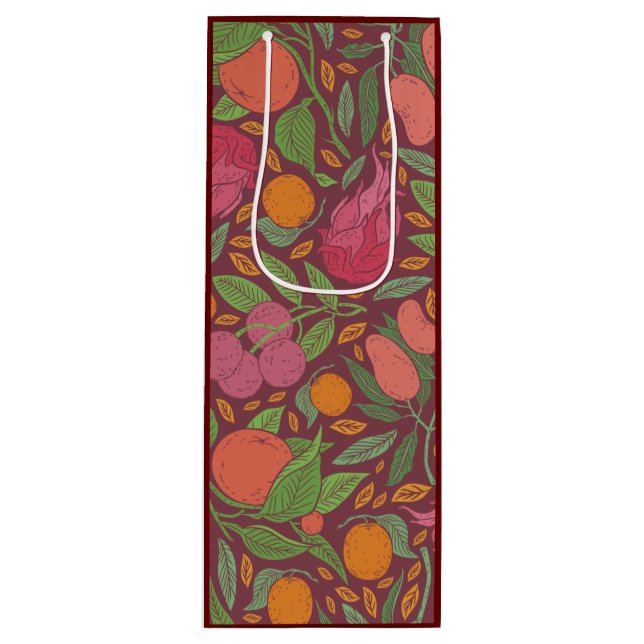 Sacola Para Vinho Vintage Inglês Garden (Frente)
