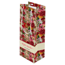 Sacola Para Vinho Vintage Pink Floral Victoribs