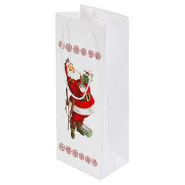 Sacola Para Vinho Vintage Santa Claus Wine Gift Bag