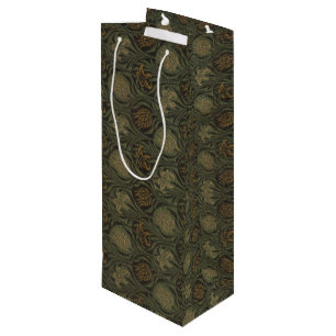 Sacola Para Vinho Vintage William Morris Tulip e Lily