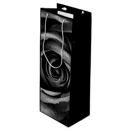 Sacola Para Vinho Vintagem Floral Decorativa de Flor Rosa Preta