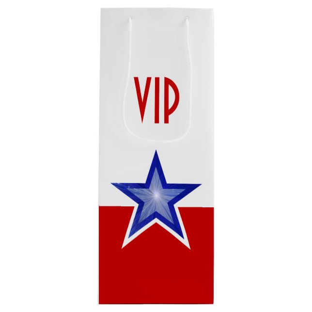 Sacola Para Vinho VIP (Blue Star Red impressão (Frente)
