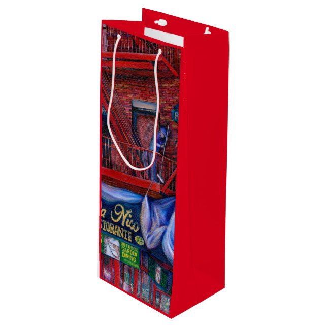 Sacola Para Vinho Você não ama Pintura Vermelha? (Frente inclinada)