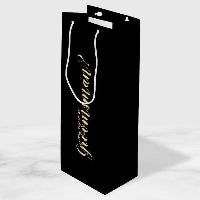 Sacola Para Vinho Você Será Meu Padrinho de casamento? Proposta mode (Criador carregado)