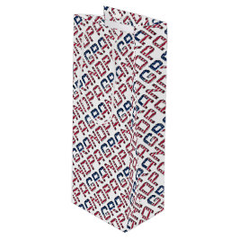 Sacola Para Vinho Vovô Americano Stars and Stripes Texto dos EUA