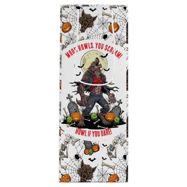 Sacola Para Vinho 🐺 Werewolf Halloween Gift 🎃 💀 (Frente)