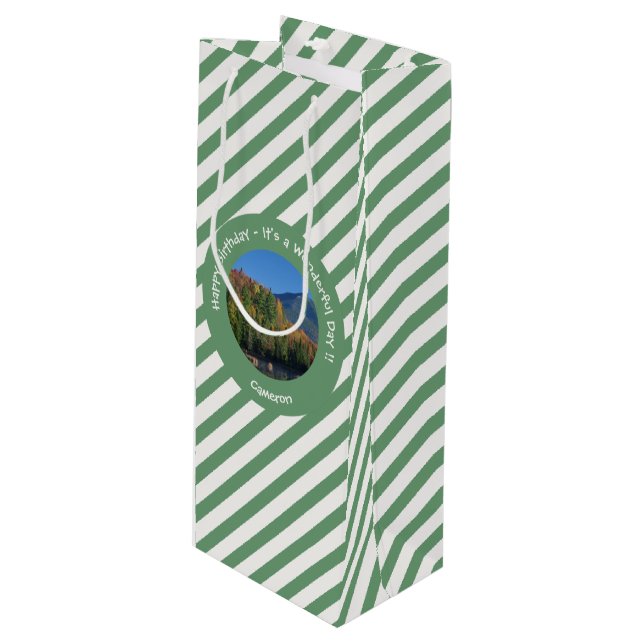 Sacola Para Vinho Whiteface Mountain, Adirondack Autumn Party Items (Frente inclinada)