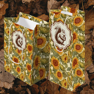 Sacola Para Vinho William Morris Autumn Sunflower Squirrel