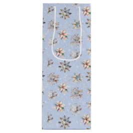 Sacola Para Vinho Winter Snowflakes and Sparkles Gift Bag